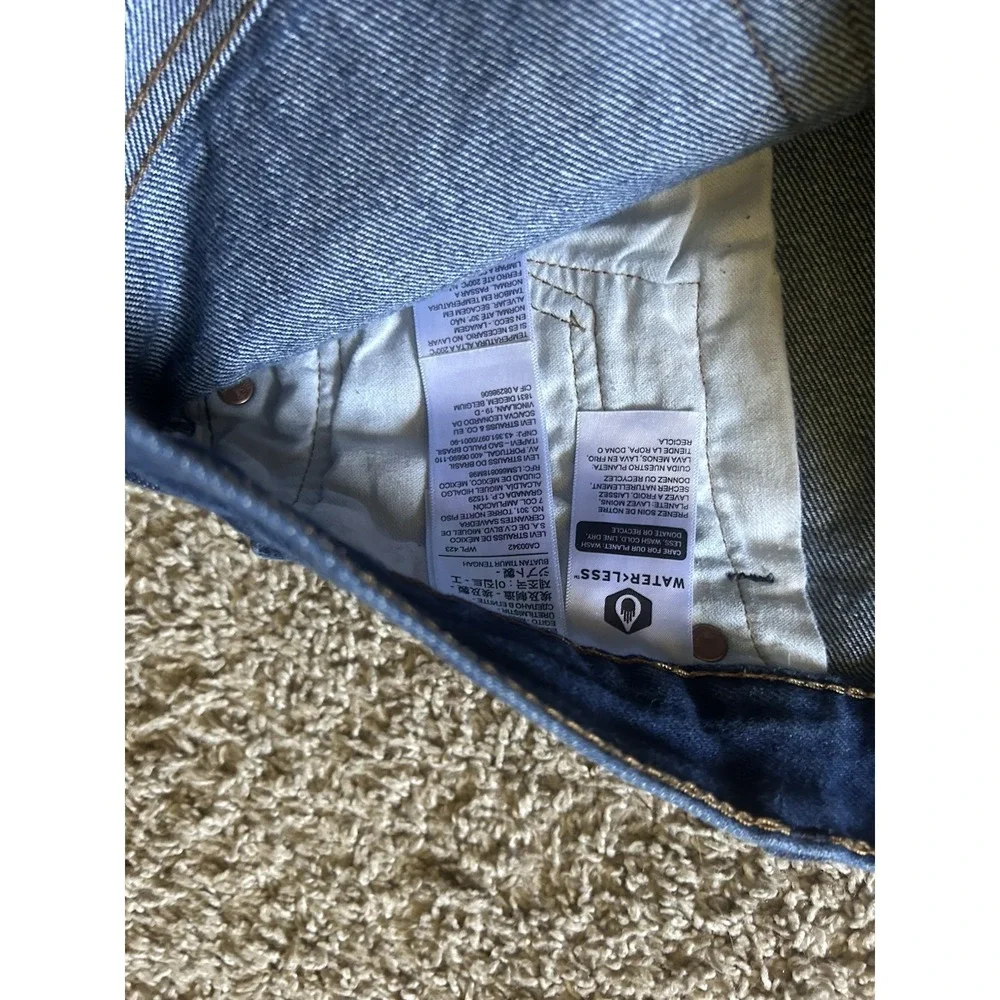 Levi's 501 Darkwash Denim Jeans Straight Regular Fit Button Closure Men's 33/30